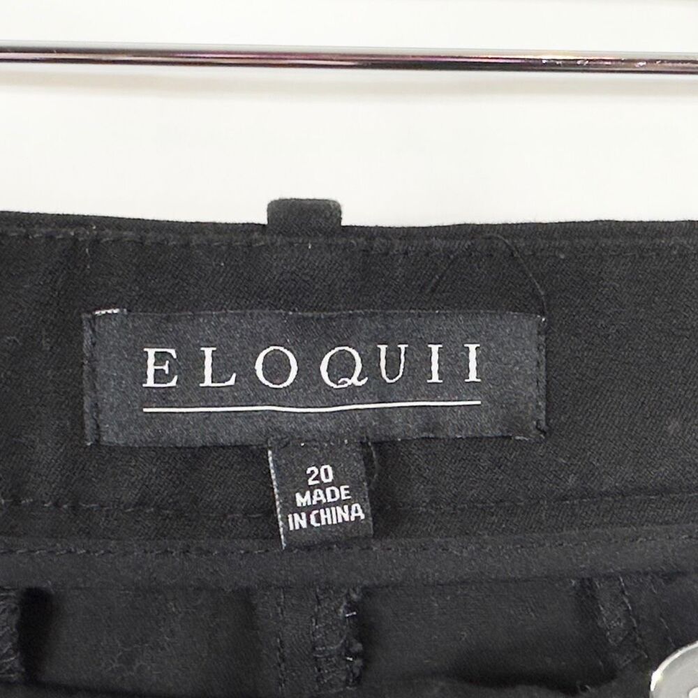 Elloquii Plus Size 20 Capri Pants‎ Black Trousers Cropped Stretch Step Hem 1666 - Picture 7 of 8